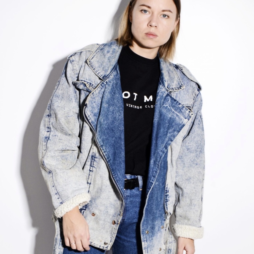 Vintage Oversized Acid Washed Denim Jean Jacket